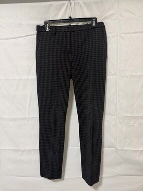 Theory Black Houndstooth Slim Dress Pants